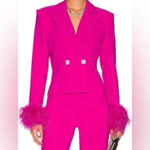 NBD Elisha Pink Feather Blazer
